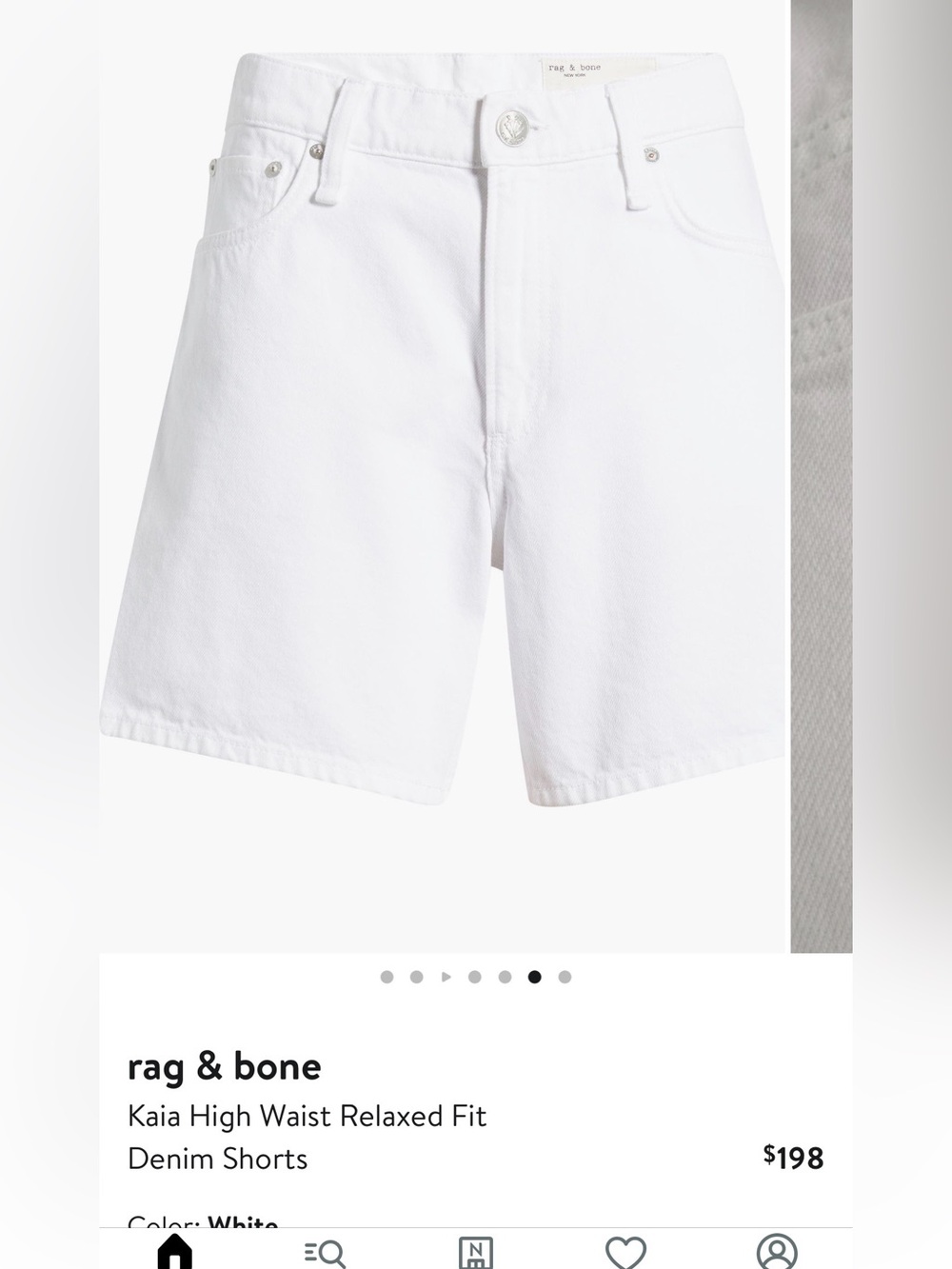 rag & bone kaia waist relaxed fit denim shorts